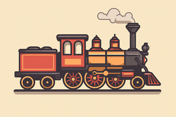 Flat logo of Vector train illustration vector