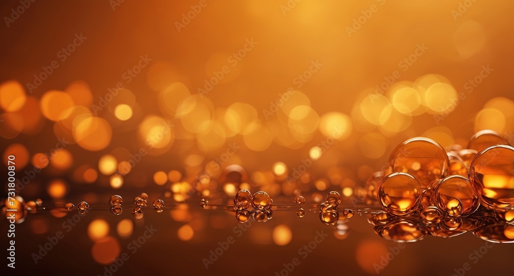 Poster Abstract orange bokeh hyper realistic background