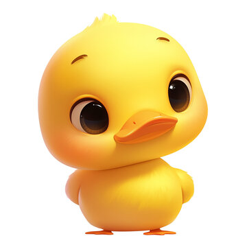 cute 3d baby duck character illustration