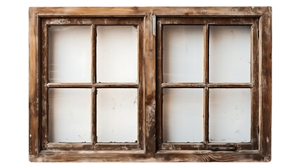 old wooden window with clipping path isolated on white background png  - Powered by Adobe