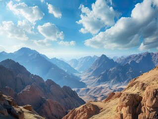 Sinai Peninsula mountains and blue sky