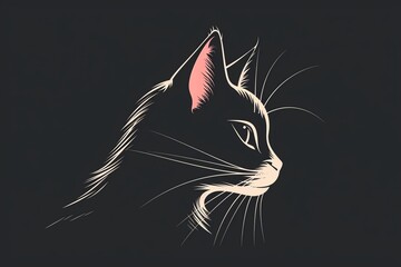 A dynamic anime-style cat logo, exuding energy and playfulness with bold lines and expressive eyes, perfect for a vibrant brand identity