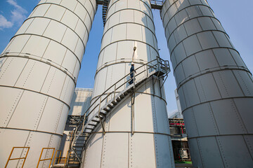 Male walking the stairway tank