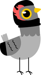 Pigeon Funny Character Illustration