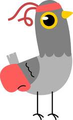 Pigeon Funny Character Illustration