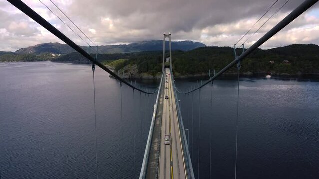 Drone footage of one of the biggest bridges in Norway.
