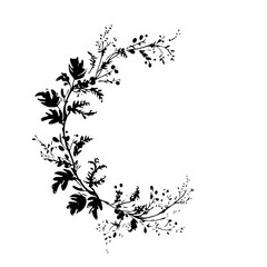 frame, flower, floral, design, vector, pattern, illustration, decoration, art, ornament, border, leaf, vintage, nature, plant, element, decor, black, ornate, swirl, branch, silhouette, decorative, sty