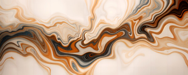 Abstract coffee brown liquid fluid fancy marble background ,Alcohol ink, Fluid art , Kintsugi , Liquid marble - obrazy, fototapety, plakaty