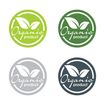 Green Healthy  Organic food  Natural Eco Bio Food Products Label 