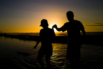People in the sunset on Tenerife - 731805874