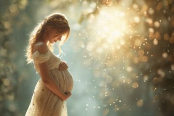 Pregnant person embracing their changing body with love and pride. - 731806213