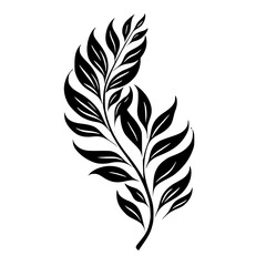 Obraz premium leaf vector, herb silhouette, silhouette plant, silhouette flower, silhouette floral, plantpot, leaf, tree, plant, nature, vector, bamboo, pattern, branch, silhouette, floral, flower, design, illustr