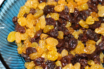 Washed raisins in a bowl