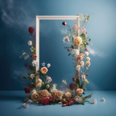 Floral Frame Delight: Collection of Floral Decorated Big Frame Digital Backdrops for Photography

