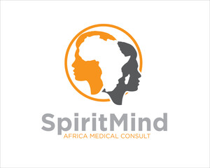 africa spirit mind logo designs for medical service and consult - obrazy, fototapety, plakaty