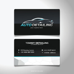 car detailing logo with business card