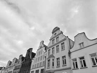 Historical houses in old town Wismar, Germany