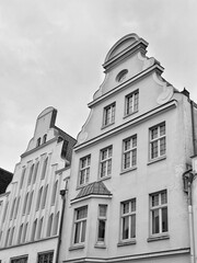 Historical houses in old town Wismar, Germany