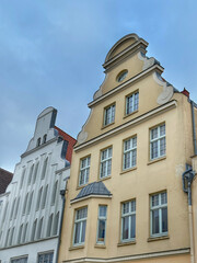Fototapeta na wymiar Historical houses in old town Wismar, Germany
