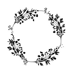 frame, flower, floral, design, vector, pattern, illustration, decoration, art, ornament, border, leaf, vintage, nature, plant, element, decor, black, ornate, swirl, branch, silhouette, decorative, sty