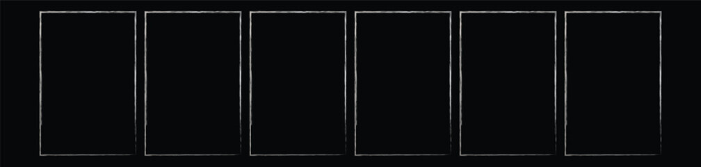 Obraz premium Grunge square and rectangle frames. Ink empty black boxes set. Rectangle borders collections. Rubber square stamp imprint. Vector illustration isolated on white background. eps 10 