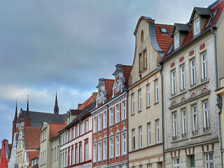 Fototapeta premium Historical houses in old town Wismar, Germany