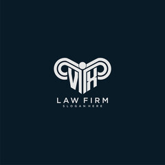 VX initial monogram logo lawfirm with pillar design