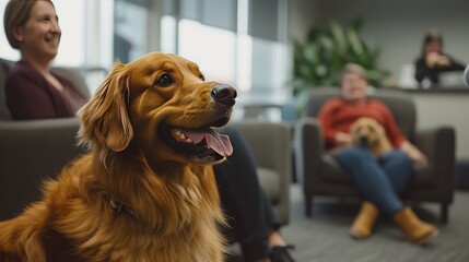 Dog Surprise Joy in the Office