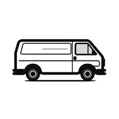 Fototapeta premium cargo delivery van vector illustration isolated transparent background, cut out or cutout t-shirt design