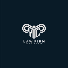 YC initial monogram logo lawfirm with pillar design