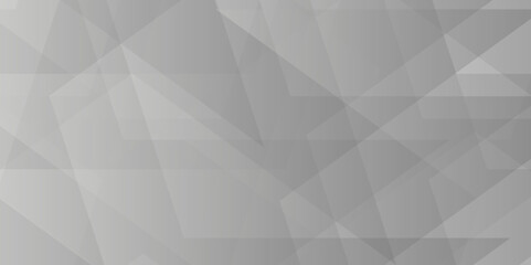 Abstract minimal geometric white and gray light background design. white transparent material in triangle diamond and squares shapes in random geometric pattern.