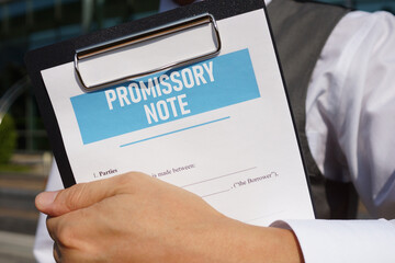 Promissory note is shown using the text of agreement