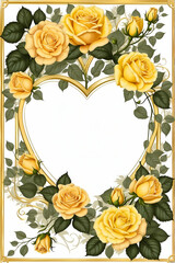 frame of yellow roses, yellow roses frame border,