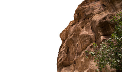 Mountains of Petra (carved on white background), Jordan, Middle East. Petra has been a UNESCO World...