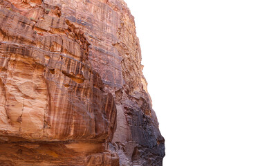 Mountains of Petra (carved on white background), Jordan, Middle East. Petra has been a UNESCO World Heritage Site since 1985