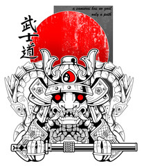 medieval japanese samurai, design illustration - 731815472