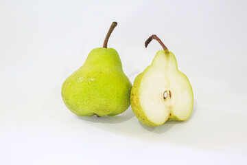 food, isolated, nature, love, leaf, autumn, fruit, white background, green, agriculture, healthy, diet, set, natural, nutrition, ingredient, harvest, clipping path, pears, macro, slice, twig, clipping