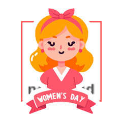 Vector cute sticker of Women's Day element