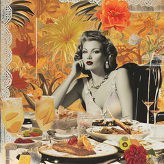 Home wife, working wife glamorous vintage fashion collage