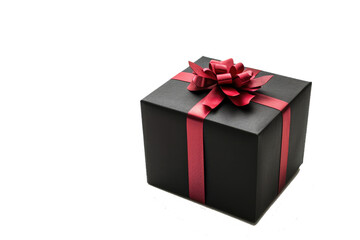 Fototapeta premium Gift box packaging silhouette, black shadow. with transparent background. Generative AI