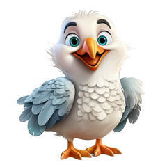 Albatross cartoon character on trasnpernat background