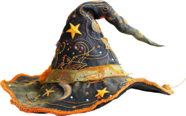 Wizard Hat Adorned With Stars and Moon