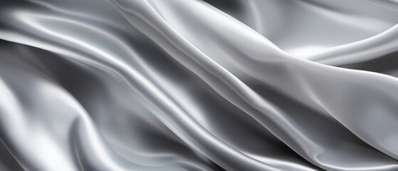 Obraz premium Silver silk fabric with a luxurious sheen and elegant waves