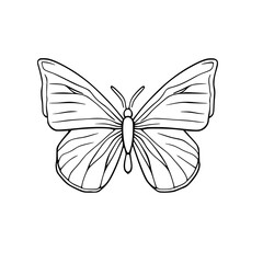 Cabbage Butterfly  Icon SVG Black And White Illustration Art Generative AI.