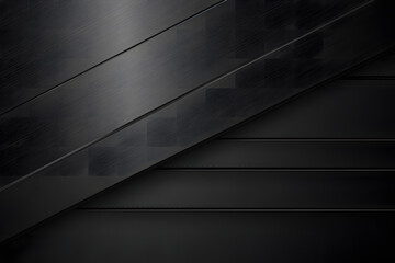 An abstract dark background featuring a carbon fiber texture. The illustration depicts a black carbon fiber background, providing a sleek and textured visual effect. - obrazy, fototapety, plakaty