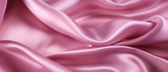 Obraz premium Close-up of elegant pink silk fabric with soft folds