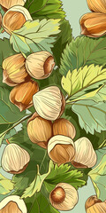 background with hazelnuts