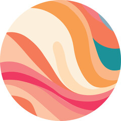 Minimalistic vector of a beach ball with pastel colors