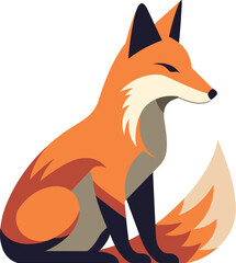 Vector illustration of a large orange-colored fox