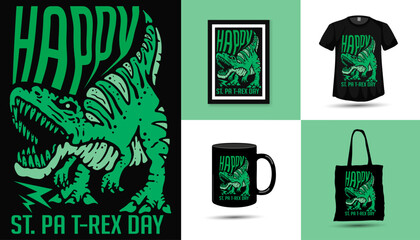 ST Patricks day T rex dinosaur tshirt design vector  © Vectography